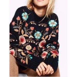 ALEX VINASH Floral Garden Embroidered Sweater